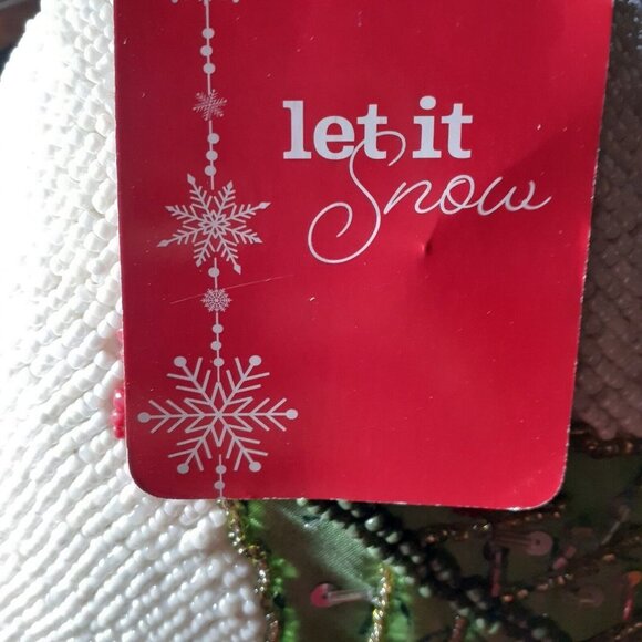 White Beaded Green Decorated Christmas Trees Festive Holiday Pillow 12x12 - Picture 9 of 16